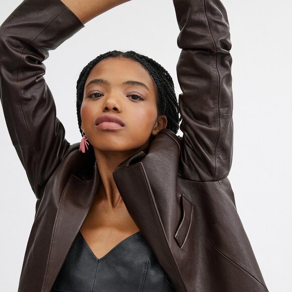 Coach Maple Leather Blazer Size Large - Picture 8 of 10